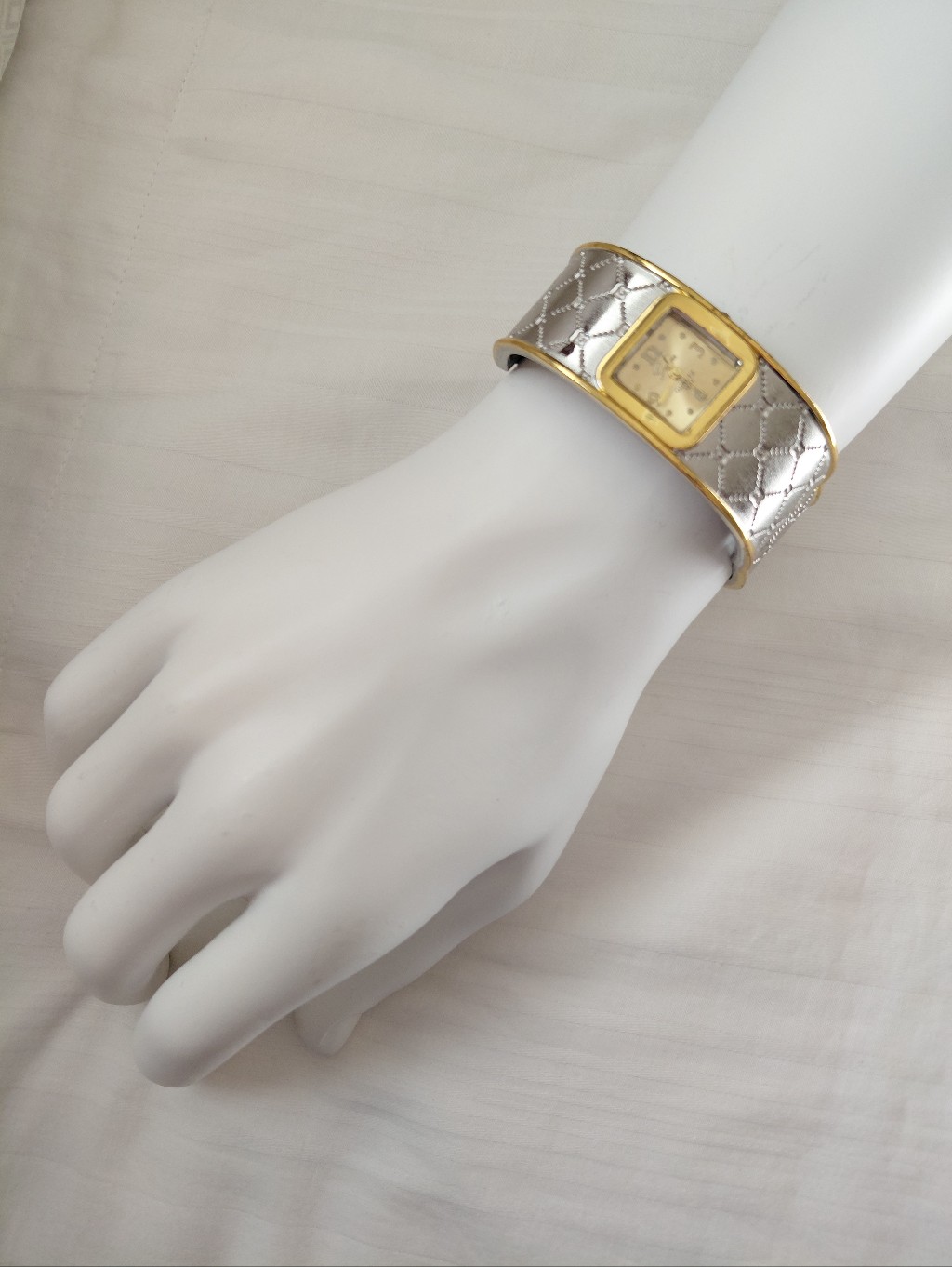 Vintage Geneva Gold Silver Bangle Watch